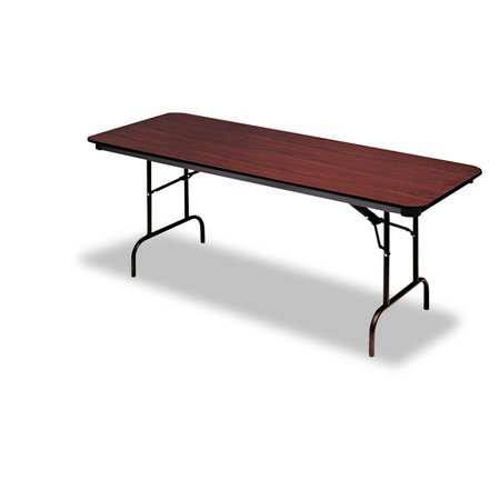 ICEBERG Rectangle Folding Table, 96" W, 30" L, 29" H, Mahogany Top, Melamine 55234